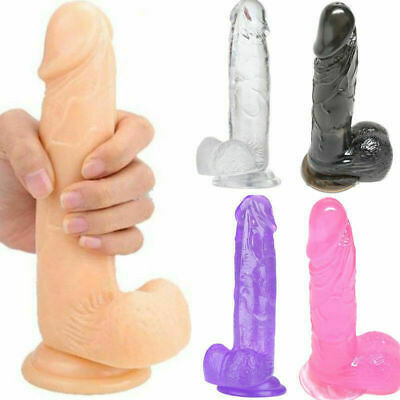 Realistic Dildo - Silicone Crystal Jelly Dildo with Suction Cup (XL)