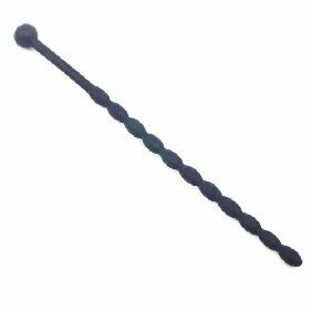 6&#39;&#39; Black Silicone Beaded Penis Sound