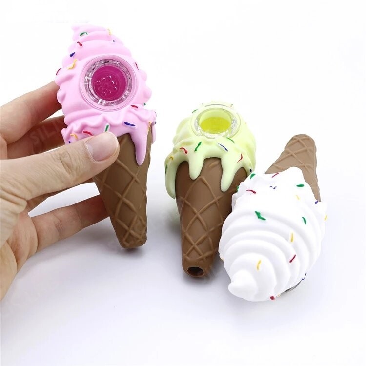 Silicone Ice Cream Weed Smoking Pipe