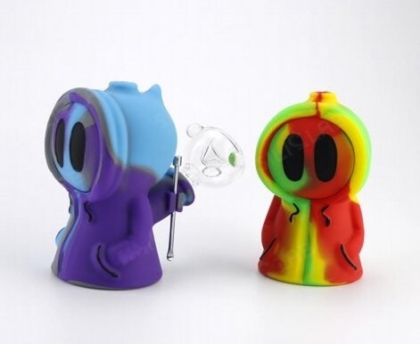 Silicone Ghost Water Bubbler Weed Blunt Holder