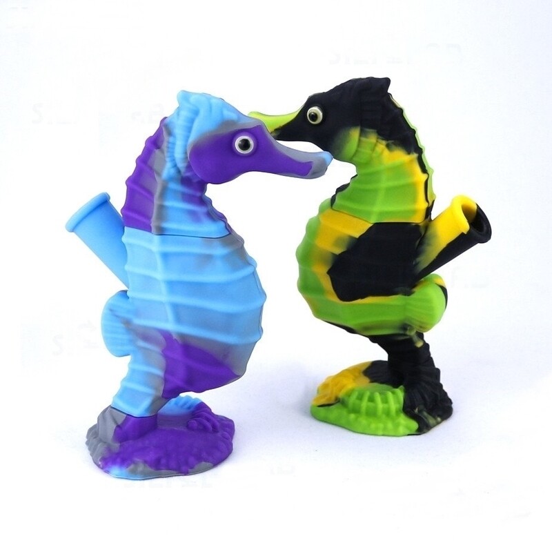 Silicone Seahorse Water Bubbler Weed Blunt Holder