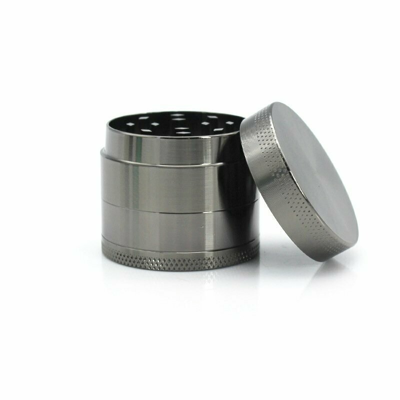 40mm 4 Part Zinc Alloy Tobacco Weed Grinder - Silver