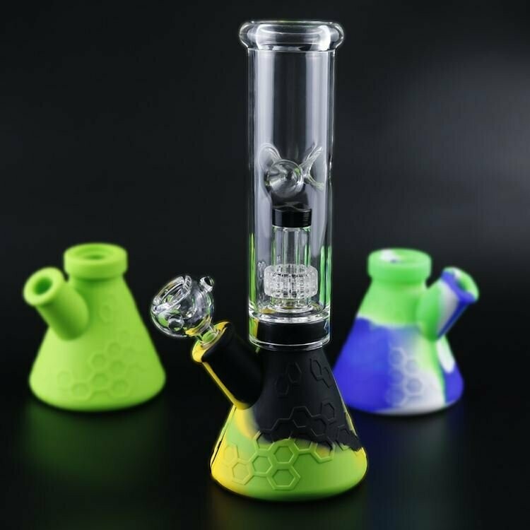 Silicone Water Pipe Glass Bong
