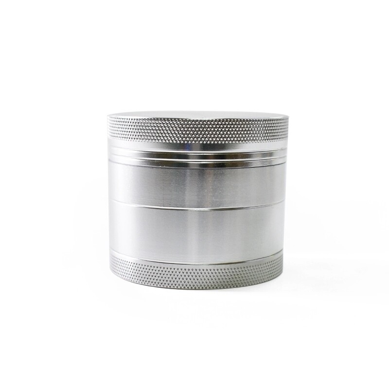 40mm 4 Part Zinc Alloy Tobacco Weed Grinder - Shiny Silver