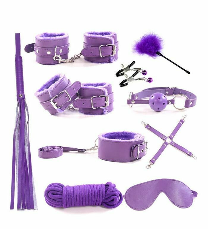 10pcs SM Bondage Roleplay Sex Kit Purple | moodTime 10pcs SM Bondage Roleplay Sex Kit Purple | moodTime