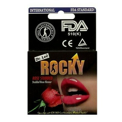 Rocky Rose Studded Condoms 3's