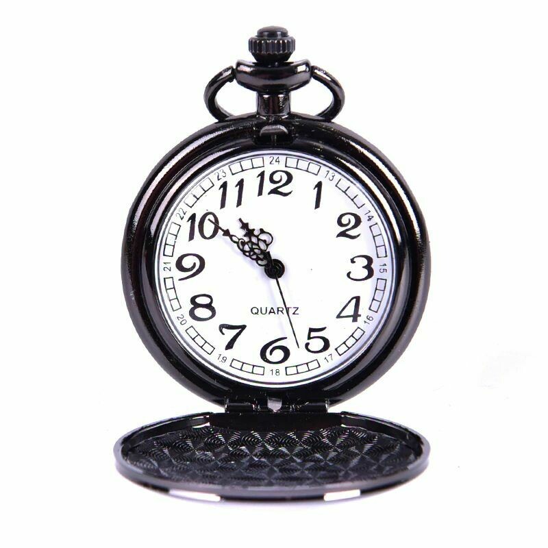 Classic Smooth Steel Pocket Watch - Dark