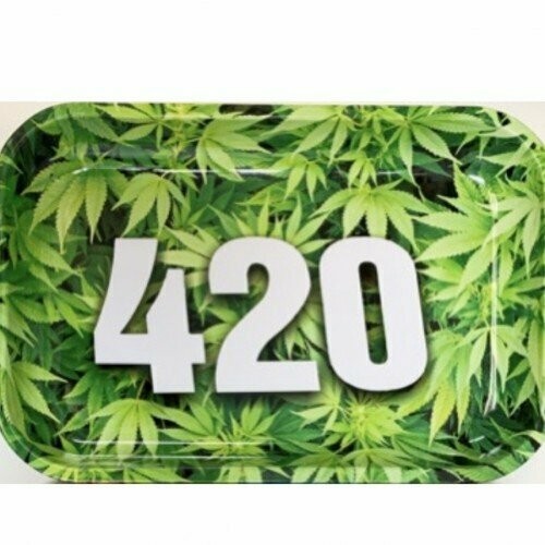 Quality Small Metal Weed Rolling Tray, Style: 420 Weed Leaf
