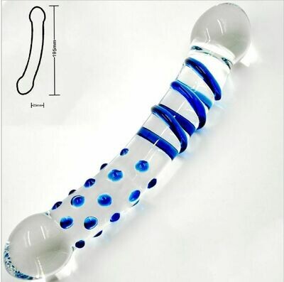 Beautiful Crystal Pyrex Glass Massager -  Swirls and Dots