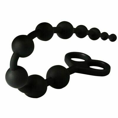 Silicone Anal Balls Butt Plug - Black Anal Beads