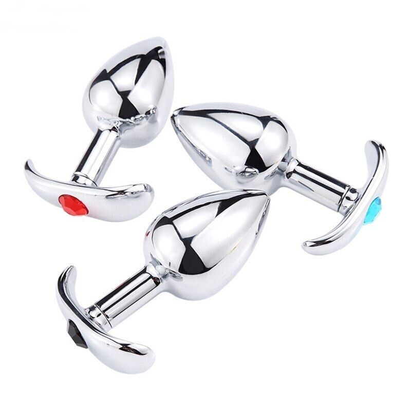 Stainless Steel Metal Anchor Butt Plug With Jewel Anal Plug