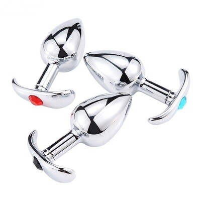 Stainless Steel Metal Anchor Butt Plug With Jewel Anal Plug