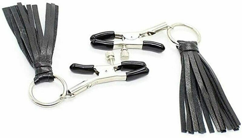 Nipple Clips Simulator Flirting With Black PU Leather (1-Pair)