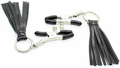 Nipple Clips Simulator Flirting With Black PU Leather (1-Pair)