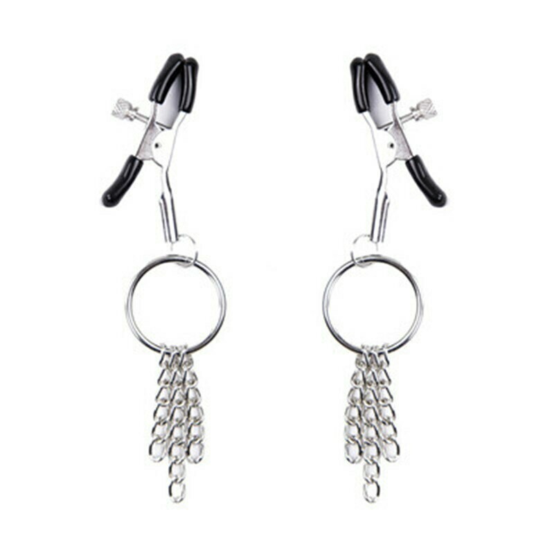 Metal Chain Link Nipple Clips Simulator Flirting (1-Pair)