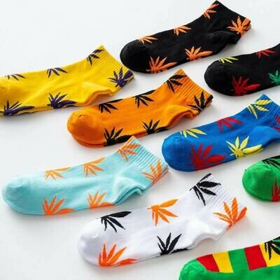 Streetwear Ankle Cannabis Weed Leaf Design Socks