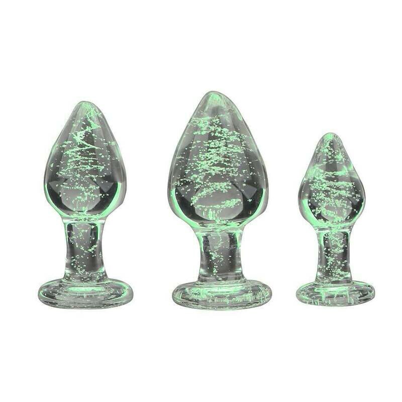 Glow In The Dark Glass Butt Plug Anal Sex Toy