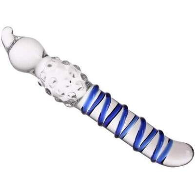 Glass Spiral Texture Dildo &amp; Butt Plug