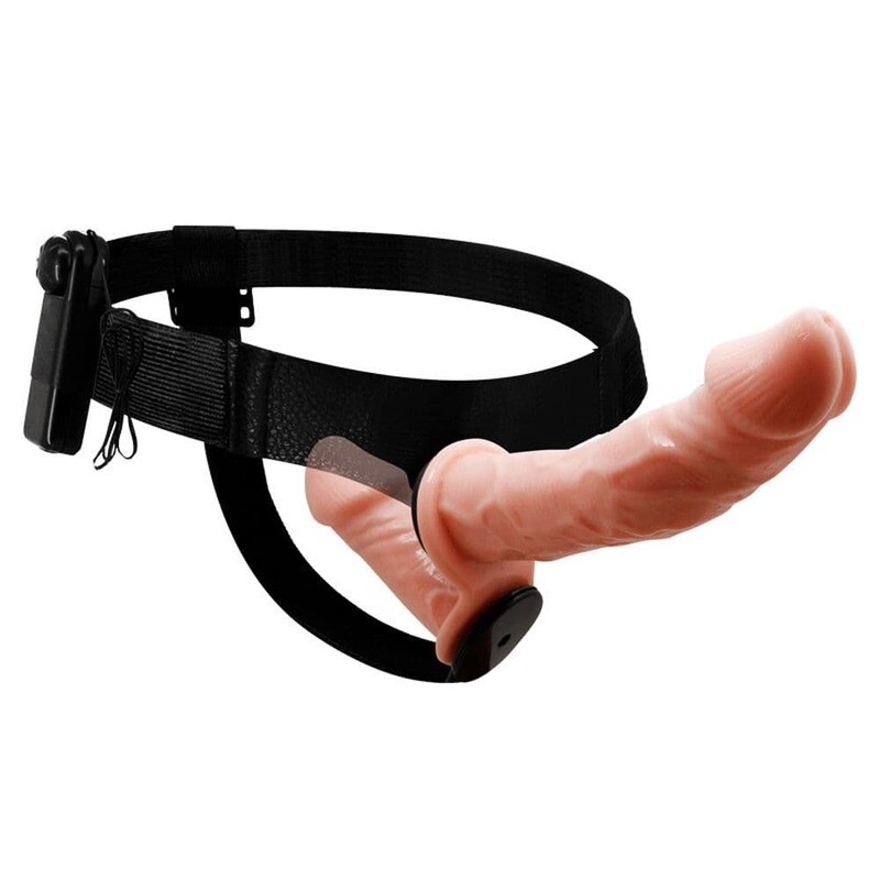 Double Ended Vibrating Dildo Strap-On Harness