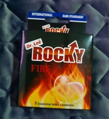 Rocky Fire Studded Condoms 3's