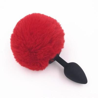 Fluffy Bunny Tail Silicone Butt Plug Fluffy Bunny Tail Silicone Butt Plug