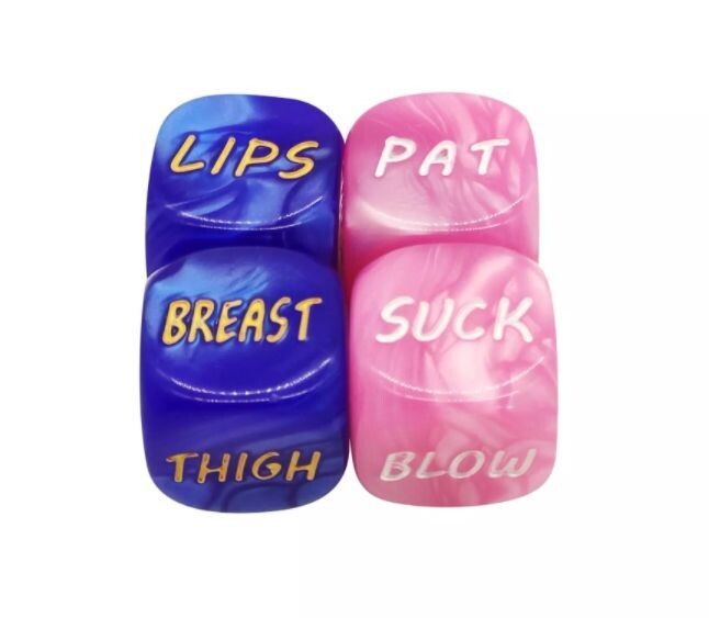Pink and Blue Lovers Sex Dice (Pair)
