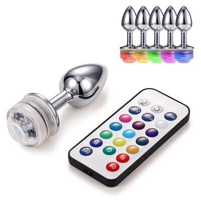 LED Remote Control Stainless Steel Butt Plug | moodTime
