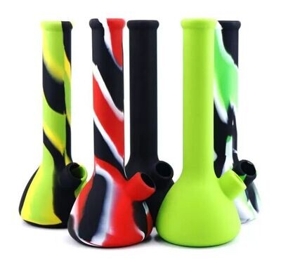 Silicone Beaker Bong With Stem and Bowl