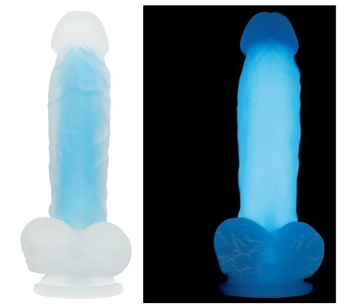 Luminous Glow In The Dark Blue Double Layer Dildo