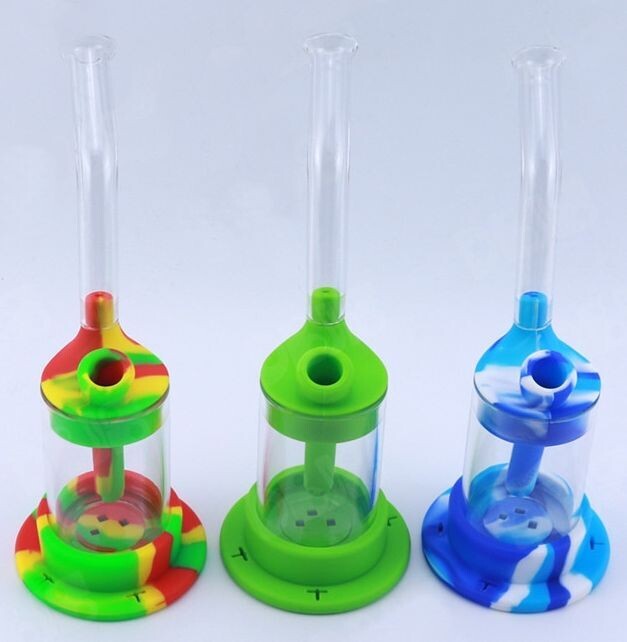 Long Mouthpiece Silicone Bubbler Smoking Water Bong