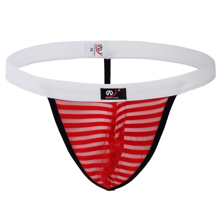 WJ Transparent Red Thong, Sizing: S/M