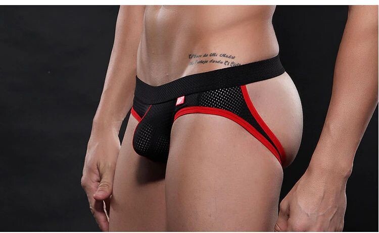 WJ Transparent Men&#39;s Jockstrap, Sizing: Black - M/L