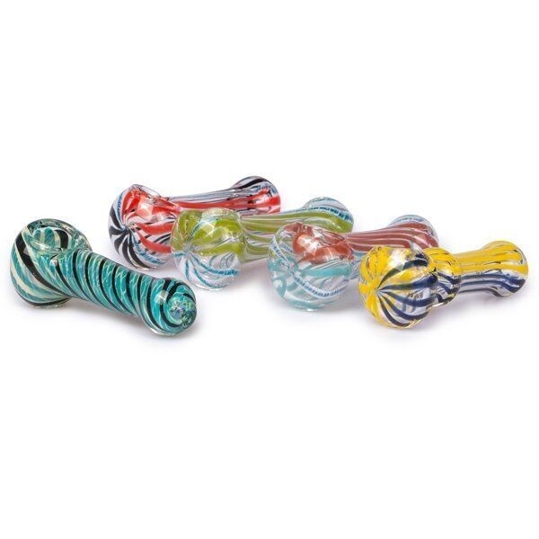 Glass Rasta Spoon Smoking Pipe - Small