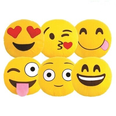 Emoji Emoticon Yellow Round Soft Cushion | moodTime