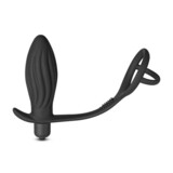 Wavy Anal Plug Prostate Vibrator With Dual Cock Ring