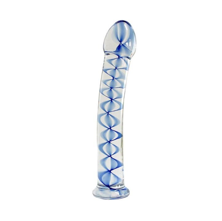 Beautiful Blue Swirl Crystal Pyrex Glass Massager