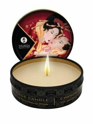 Shunga Massage Candle 30ml, Scent: Strawberry