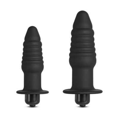 Vibrating Textured Cone Butt Plug