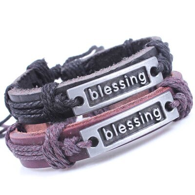 Unisex Blessing Leather Bracelet