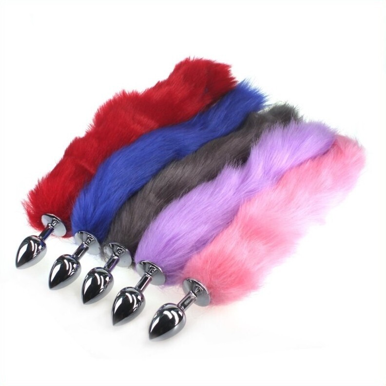 Fetish Play Metal Anal Plug Fox Tail