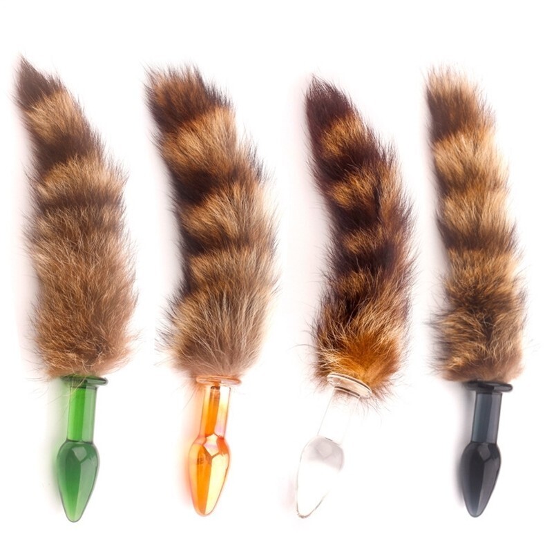Glass Racoon Tail - Glass Anal Butt Plug