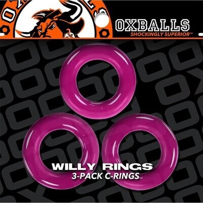 Oxballs Willy Rings 3 Pack - Hot Pink | Police Blue