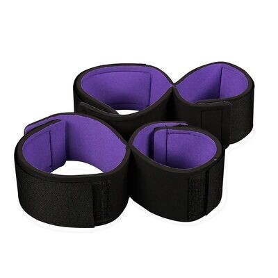 Black Purple Wrist Ankle Cuffs for BDSM Bondage Restraint