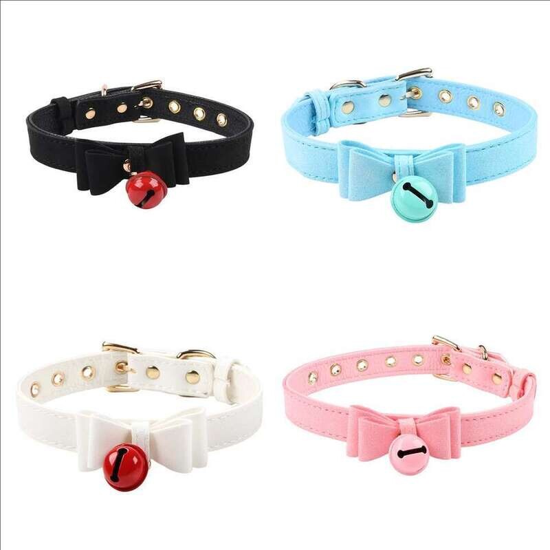 Bow &amp; Bell Kitten Collar BDSM Slave Gear
