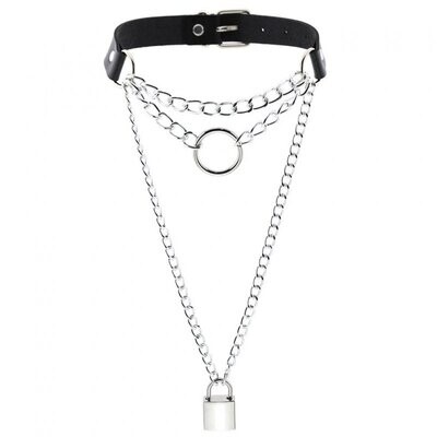 Gothic Lock Chain Necklace