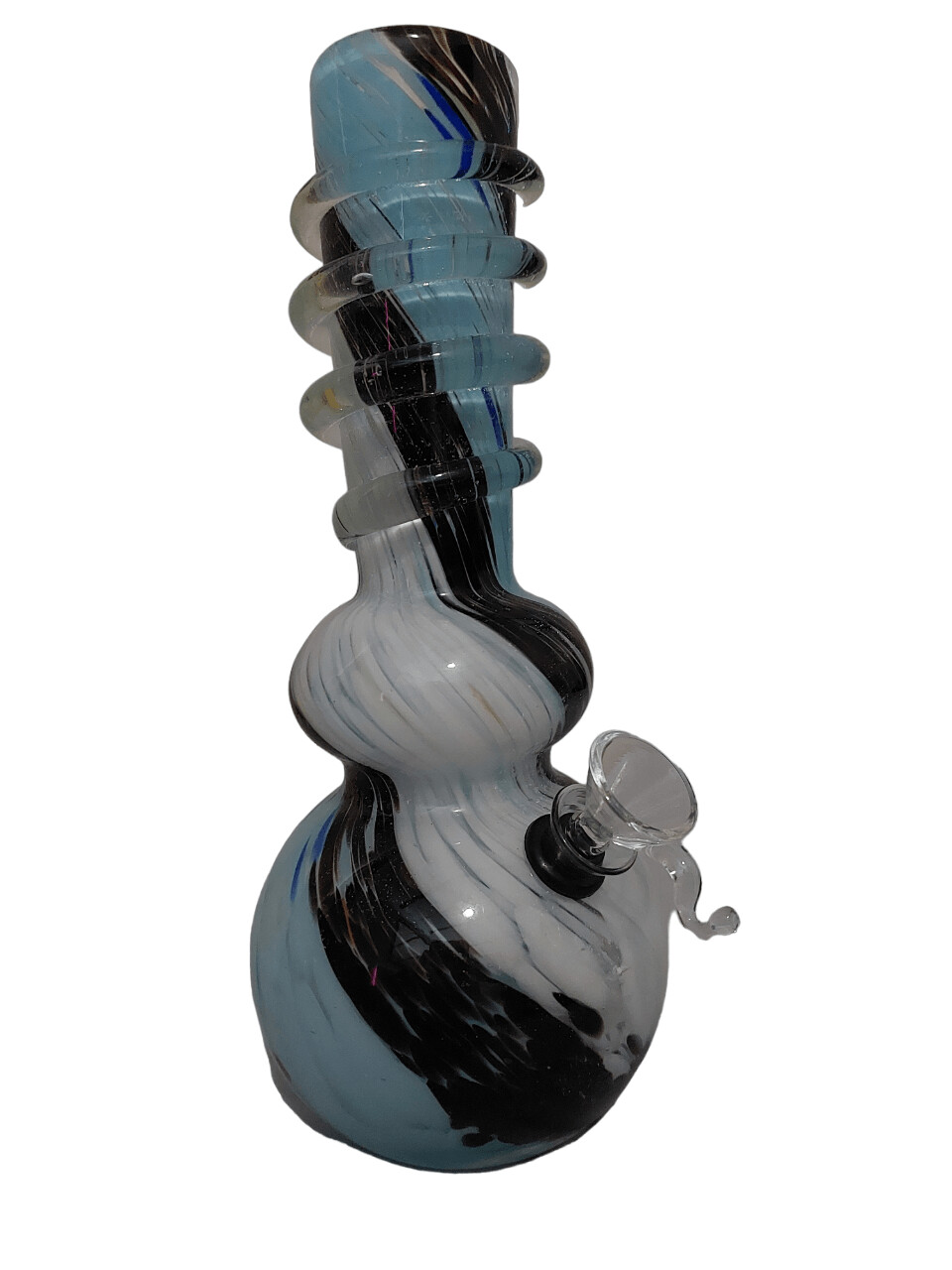 ​Glass Bubble Base Water Bong - Medium 25cm, Colour: Light Blue