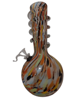 ​Glass Bubble Base Water Bong - Medium 26cm, Colour: Mixed