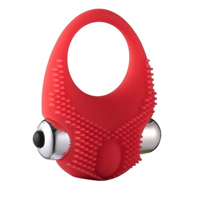Passion Red Silicone Vibrating Cock Ring