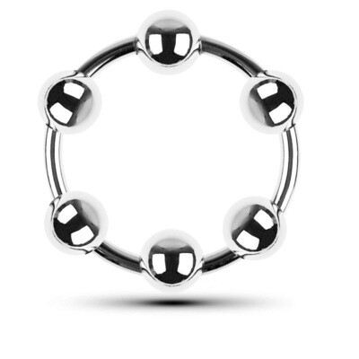 Metal Cock Ring with 6 Balls