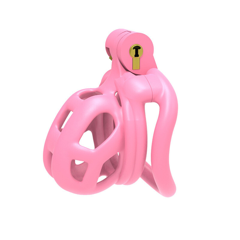 Pink Cobra Lightweight Chastity Cage Built In Lock, Size: Nub